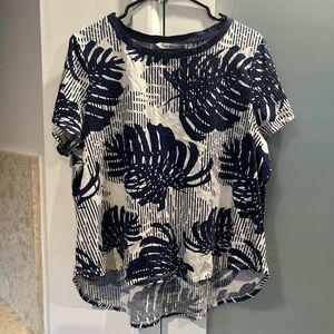 Tommy Bahama Navy and White Tropical Print Tee